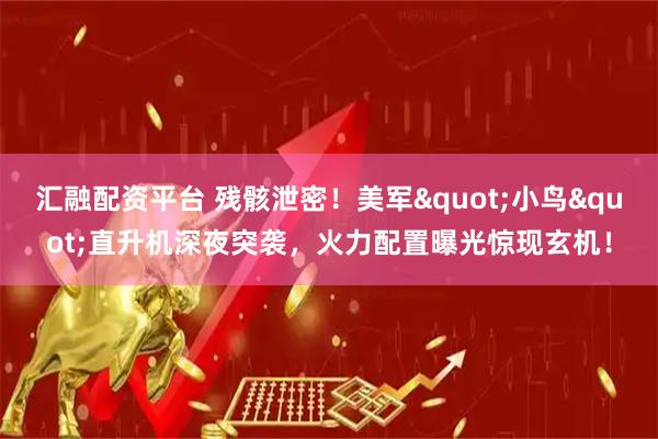 汇融配资平台 残骸泄密！美军"小鸟"直升机深夜突袭，火力配置曝光惊现玄机！