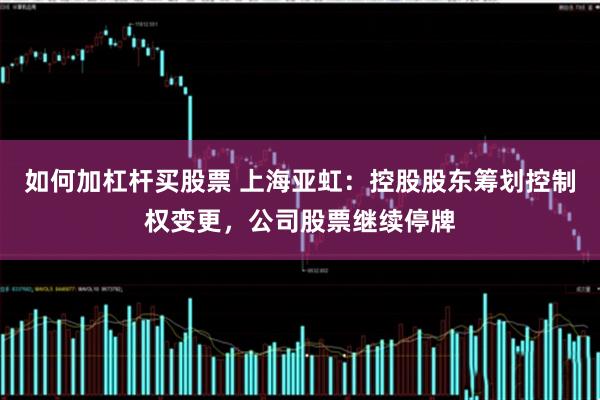 如何加杠杆买股票 上海亚虹：控股股东筹划控制权变更，公司股票继续停牌